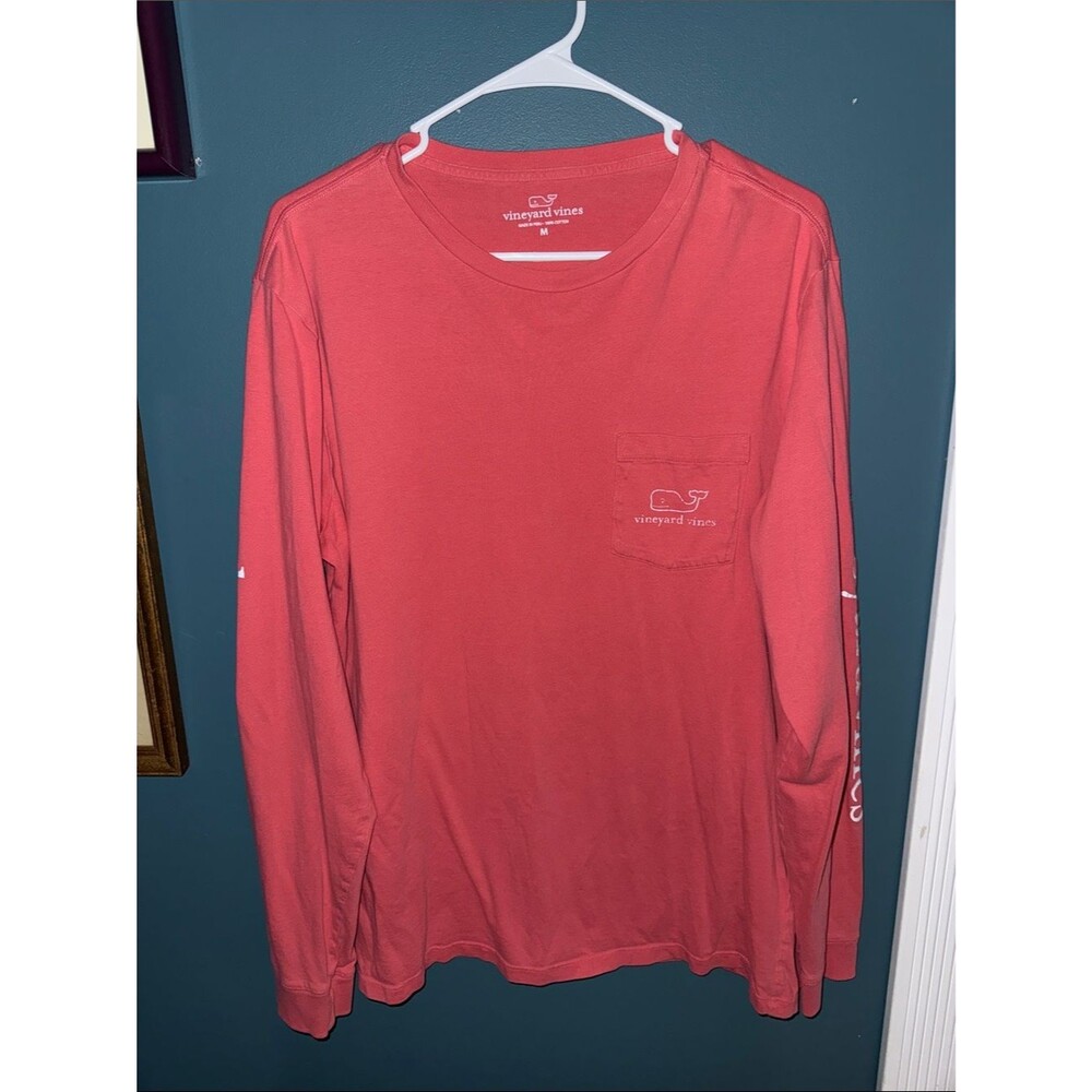 Vineyard Vines Men’s Coral Long Sleeve Pocket Tee